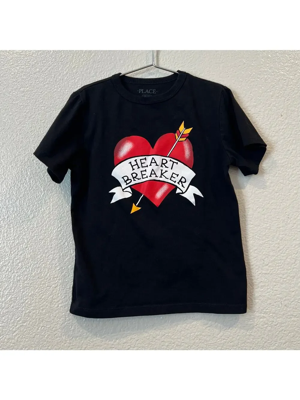 The Children’s Place Heartbreaker Tee T-shirt black red heart